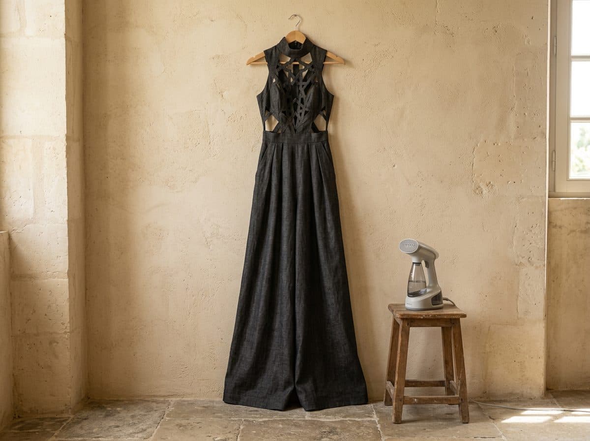 How to care for Sculptural Wide-Leg Girih Linen Jumpsuit