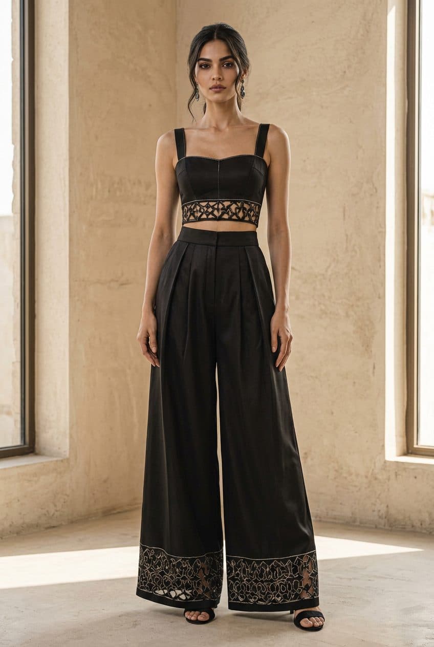 Obsidian Silk Co-ord Set in Obsidian, finished garment