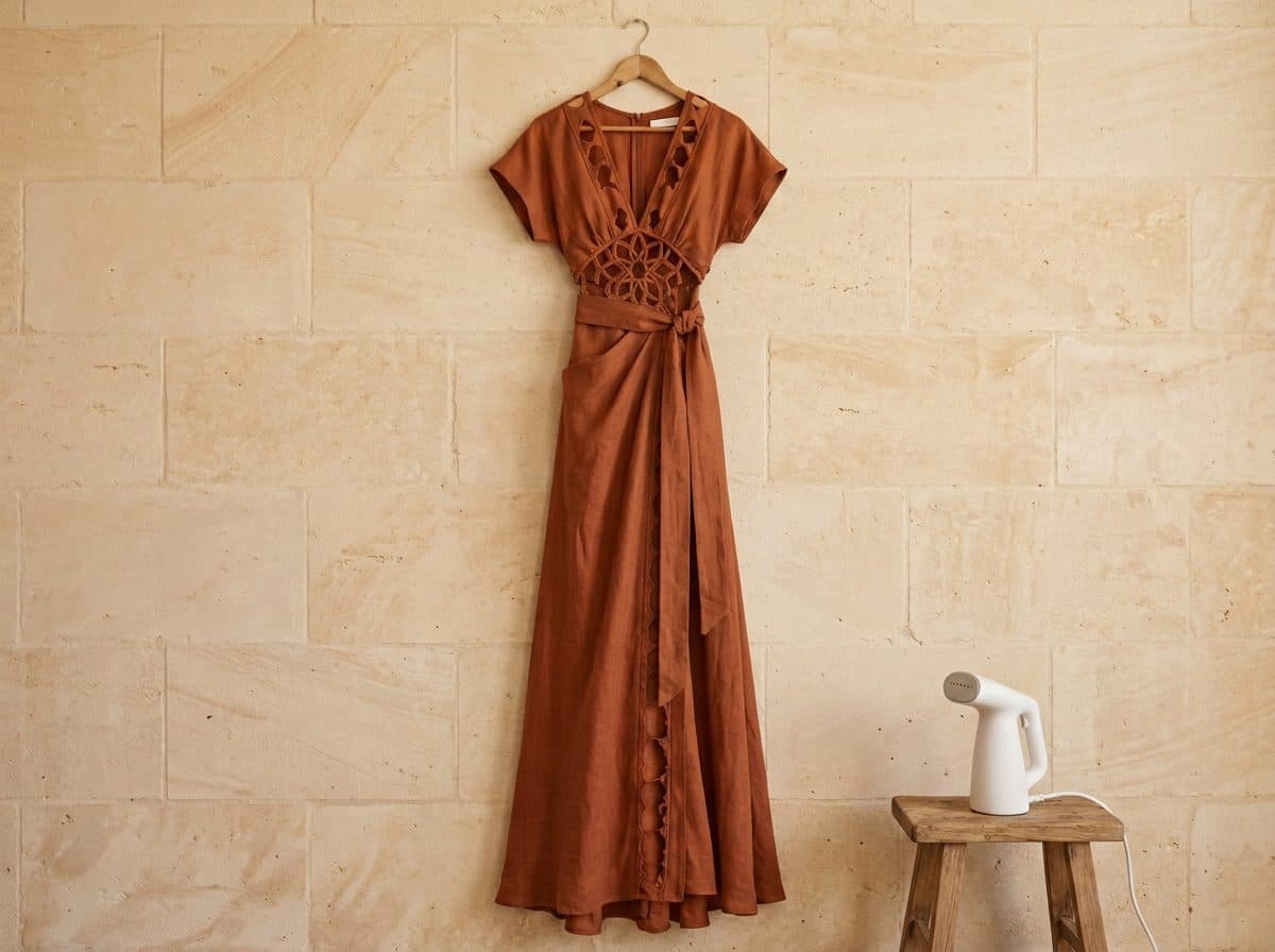 How to care for Deep-V Keyhole Girih Wrap Gown