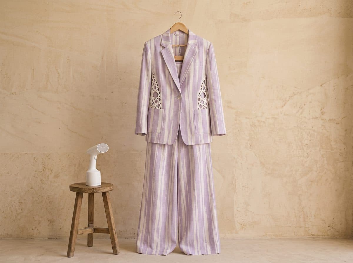 How to care for Lilac Stripe Oversized Blazer & Wide Palazzo Suit