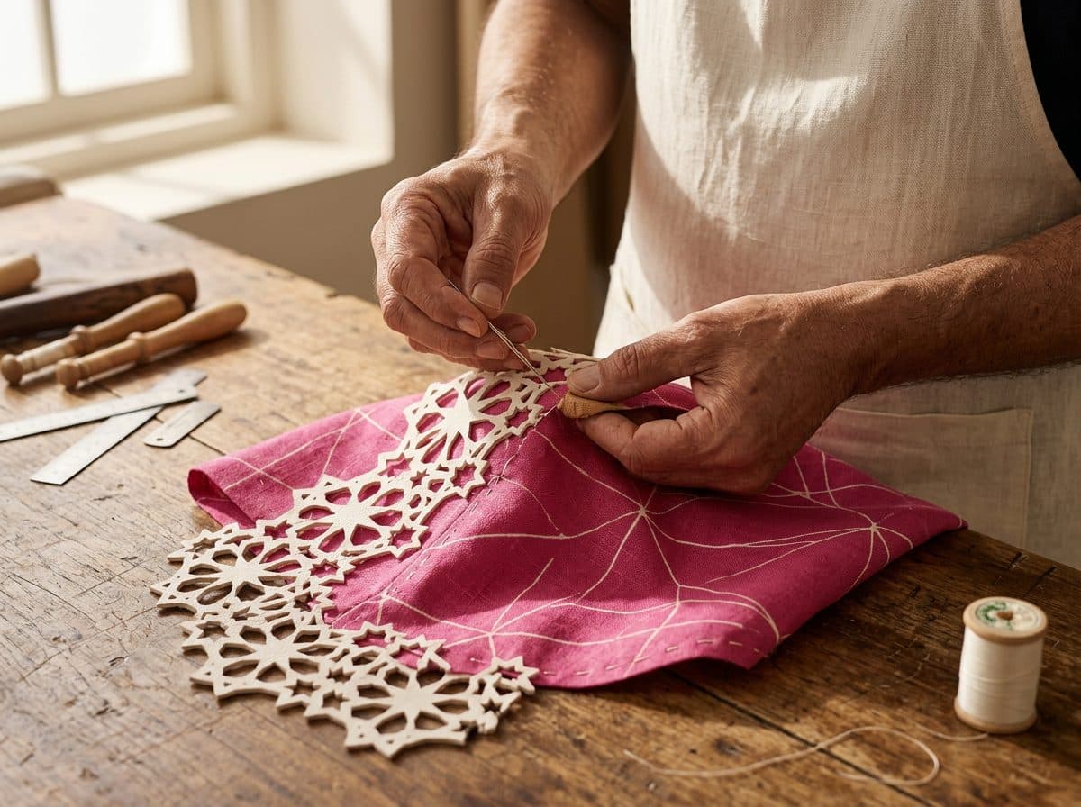 Fuchsia Line-Print Cropped Blazer & Slit Skirt — in the making, construction and finishing