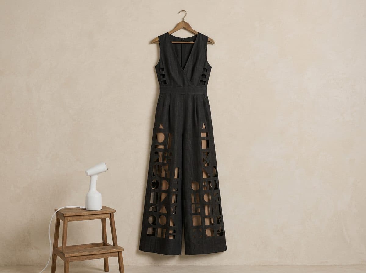 How to care for Bauhaus Grid Cutwork Jumpsuit
